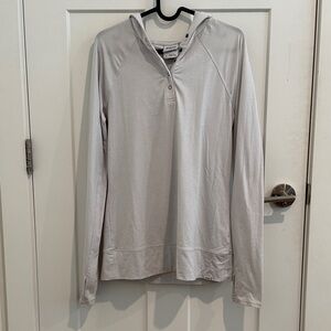 Prana Light Gray Button-Up Shirt